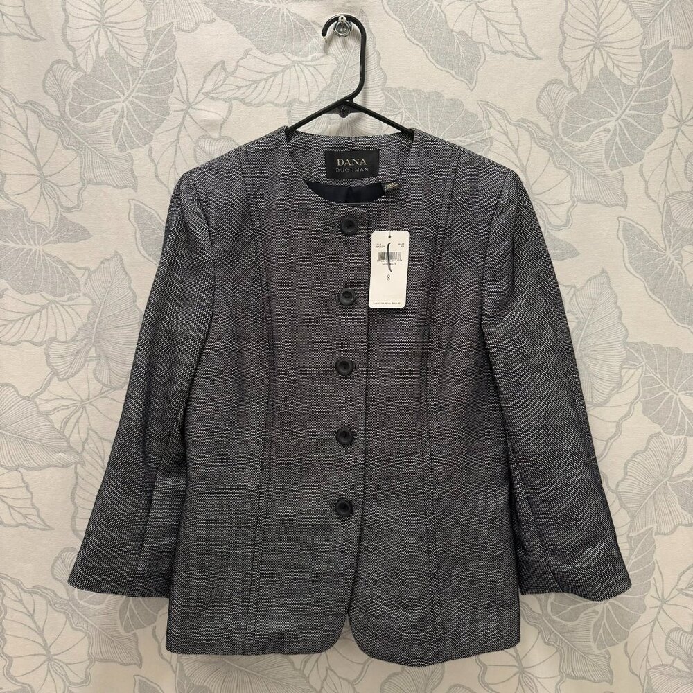 NWT | Dana Buchman Navy White Blazer
